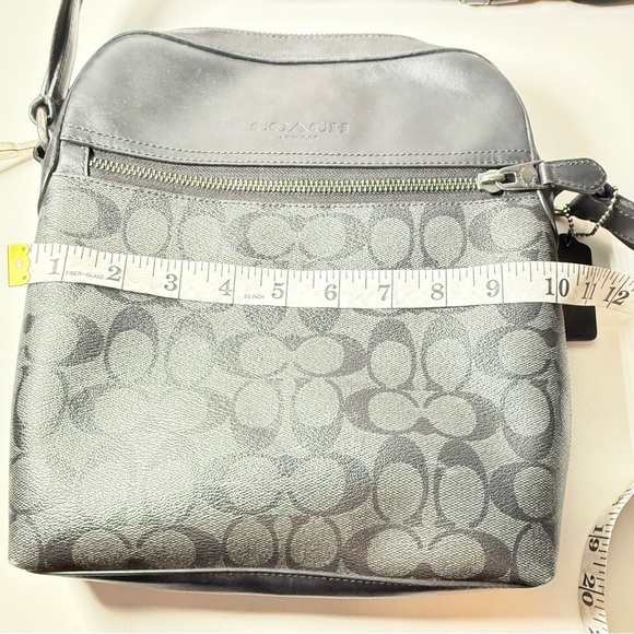 Coach Mens Crossbody Flight Bag Leather Black - Picture 10 of 11